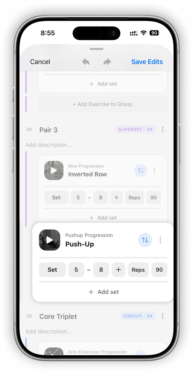 Custom gym routines
